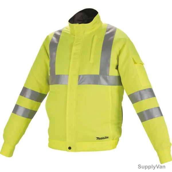 Makita 18V LXT Cordless High Visibility Fan Jacket, DFJ214ZL, Large — image 1