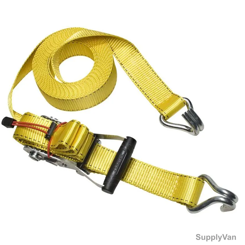 Master Lock Ratchet Tie Down With J Hook, ML3059EURDAT, 8.2 Mtrs x 50MM, 2250 Kg, Yellow — image 1
