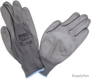 Power Tool Liner Polyurethane Safety Gloves, ZA056, Grey, PK12