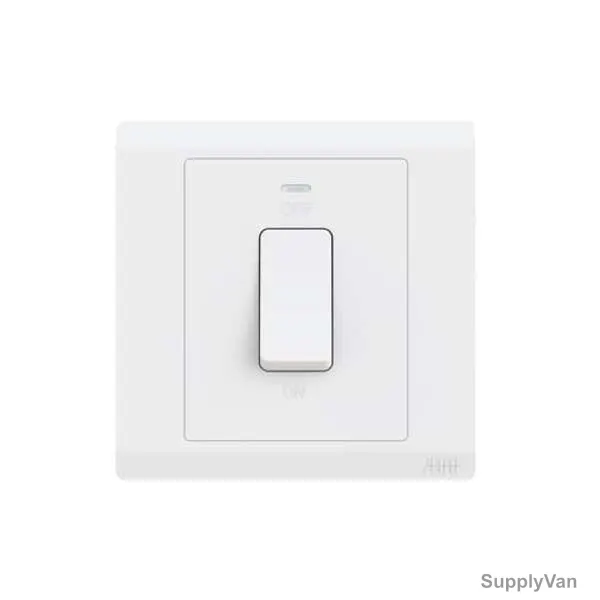 Abb DP Switch With Neon, BL111S, Inora, 1 Gang, 1 Way, 20AX, White — image 1
