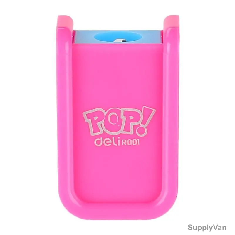 Deli Pencil Sharpener, ER00102, 1 Hole, 8MM Hole Dia, Pink