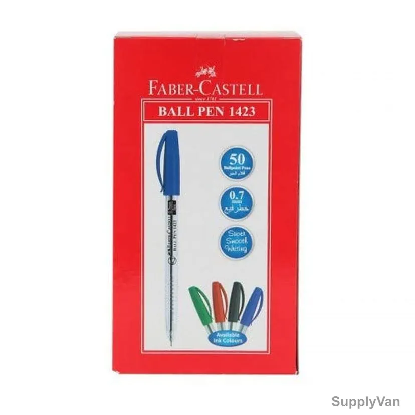 Faber-Castell Ball Pen, 1423, 0.7MM, Blue, 50 Pcs/Pack