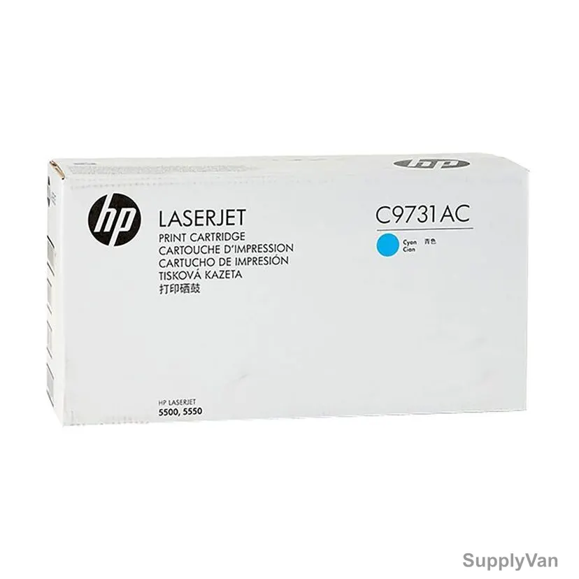 HP Contract LaserJet Print Toner Cartridge, C9731AC, 645A, 12000 Pages, Cyan