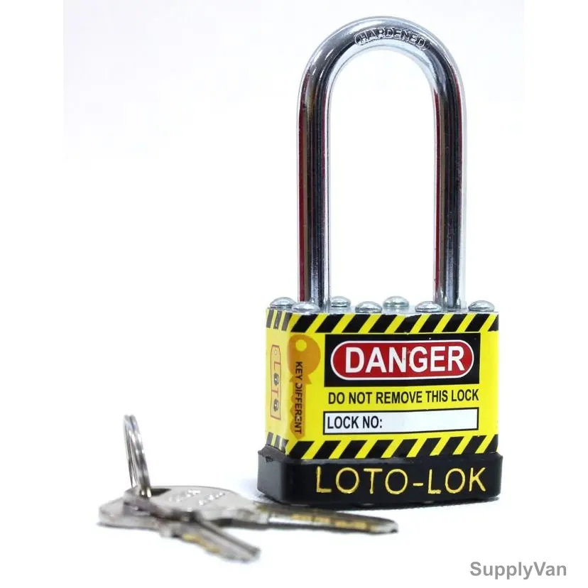 Loto-Lok Lockout Padlock, 2PTPSNKDL47, Steel, 47 x 6MM, Yellow and Black — image 1