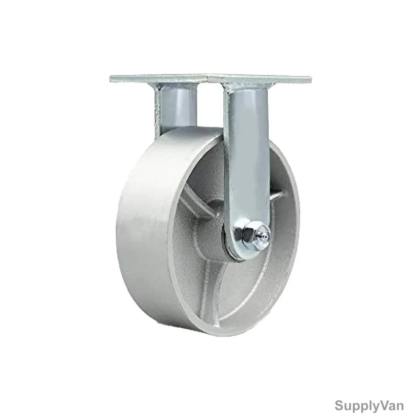 Maxwel Heavy Duty Fixed Wheel Caster, A4 Series, Iron, 20CM Wheel Dia, 600 Kg Loading Capacity, Silver