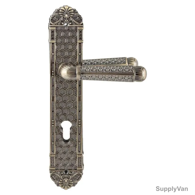 ACS Door Handle, AA121-AA119-AB, Zinc, Antique Brass