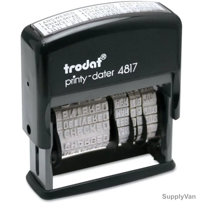 Trodat Date Stamp With 12 Changeable Messages, 4817, Blue — image 1