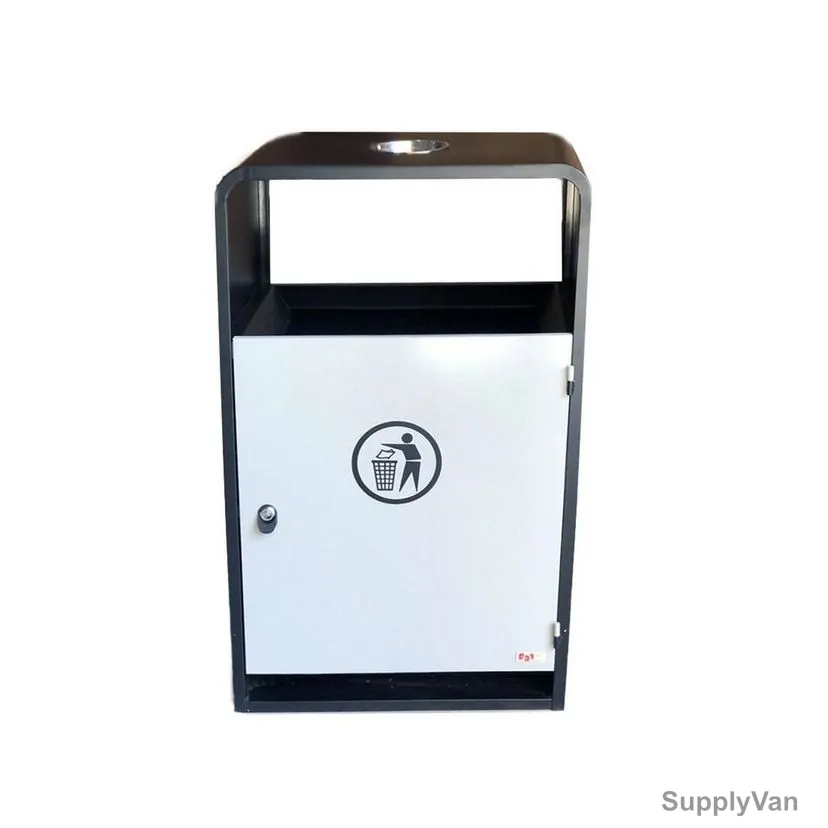 Akc Outdoor Trash Bin With Ash Tray, RB11, Stainless Steel, 60 Ltrs, Grey — image 1