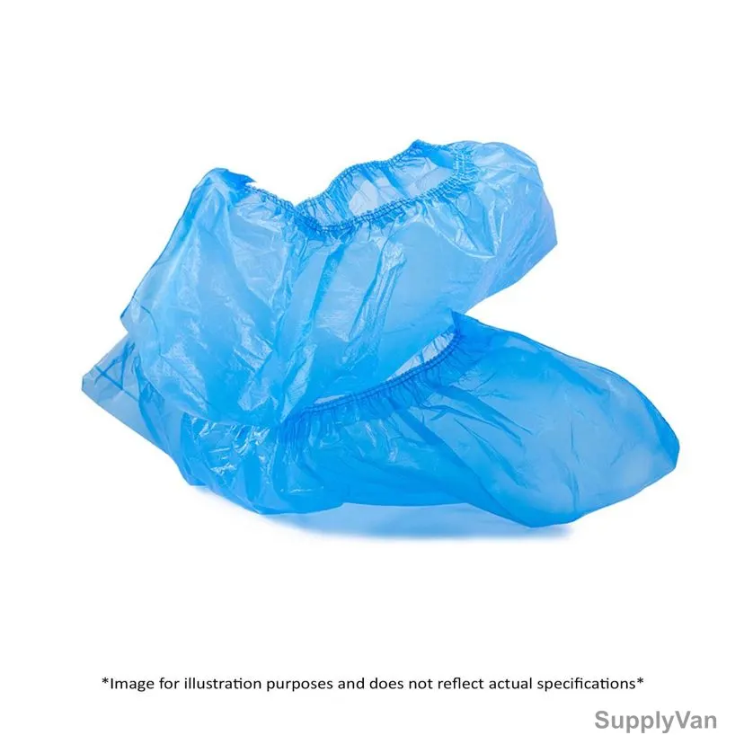 Khaleej Pack Disposable Cover, SHO-CVR100, Polyethylene, Blue, 100 Pcs/Pack
