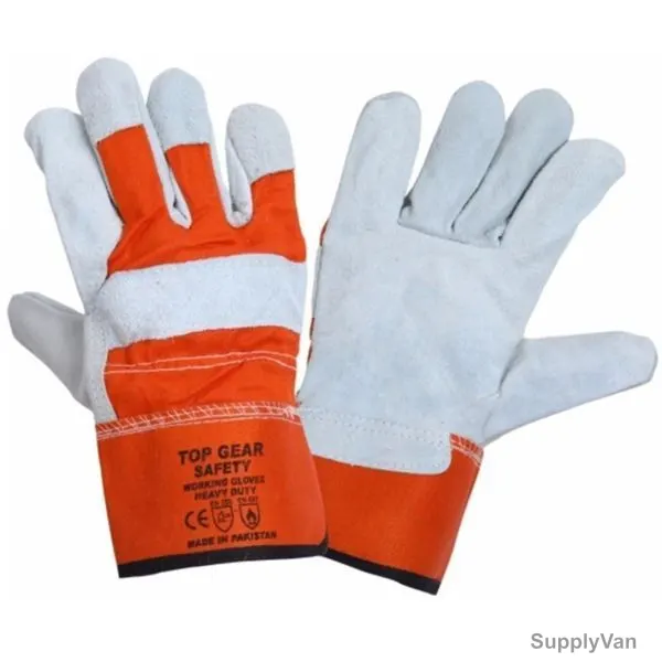 Armstrong Single Palm Leather Golves, BBM, Free Size, Orange, PK12