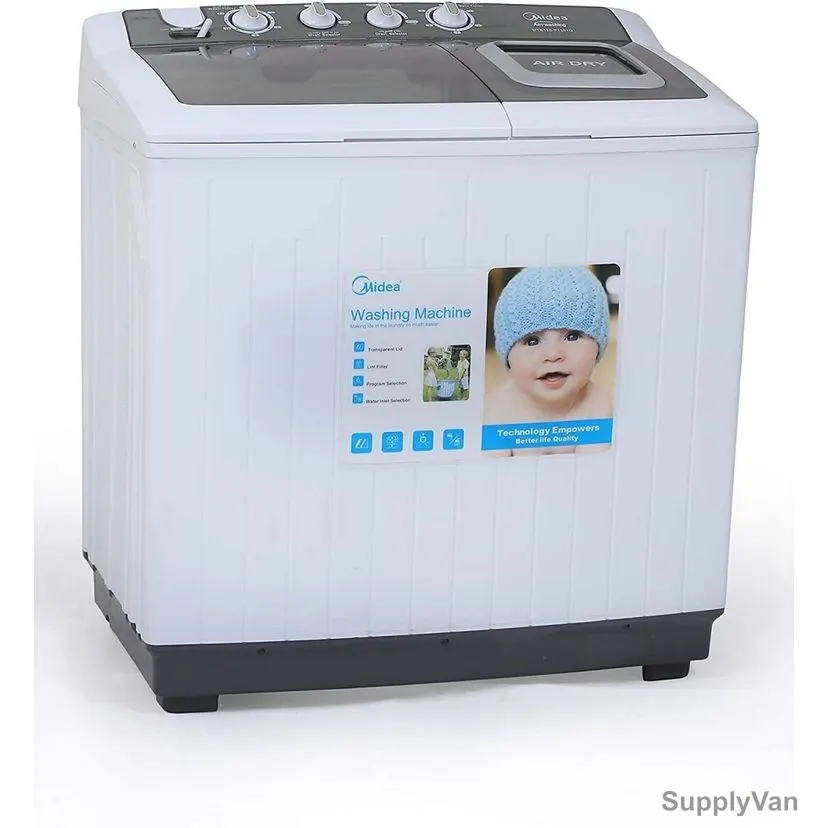 Midea Twin Tub Top Load Washing Machine, MTE120P1201Q, 220-240V, 12 Kg, White — image 1
