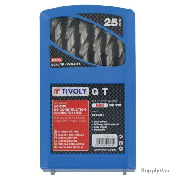 Tivoly Professional Drill Bit Set, 11452070017, GT, 25PCS