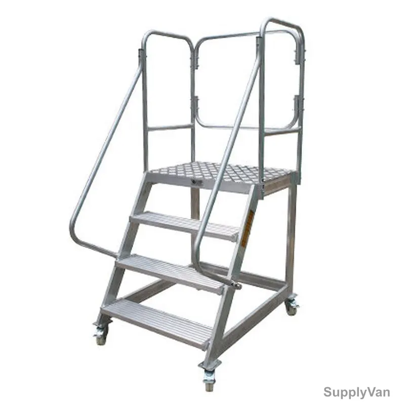 Penguin Mobile Work Platform Ladder, MWP6, Aluminium, 5+1 Steps, 200 Kg, 1250MM — image 1