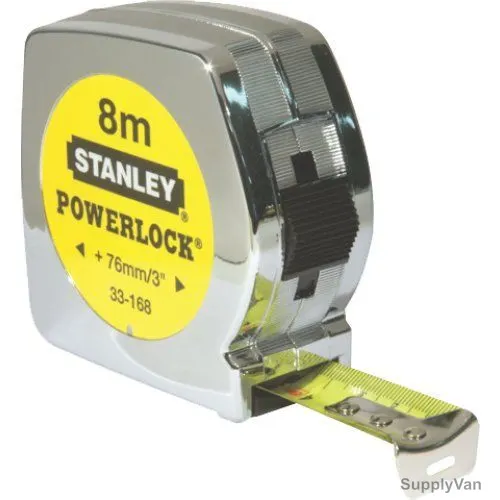Stanley Powerlock Measuring Tape, 33-168, 8Mtrs