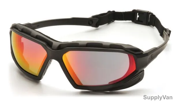 Pyramex Safety Spectacles, SBG5055DT, Highlander, Sky Red Mirror