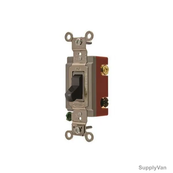 Hubbell 3 Way Toggle Switch, HUBHBL1223BK, 20A, 120-277VAC