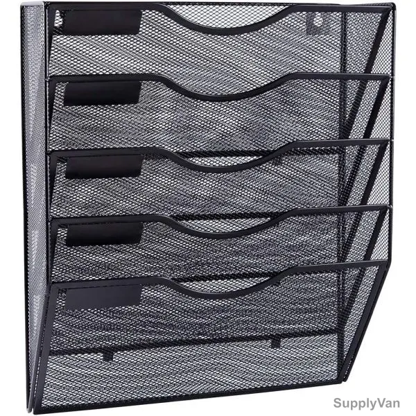 Easepres 5 Tier File Holder Organizer, Mesh, Black