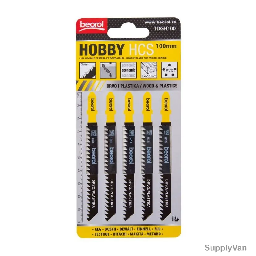 Beorol Jigsaw Blade, TDGH100, Coarse, PK5