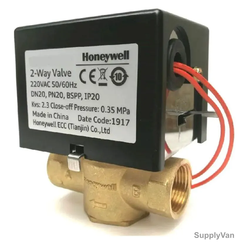 Honeywell Two-Way FCU Electric Valve Actuator, VS82C15PP, 1/2 Inch, BSPP, Black/Gold