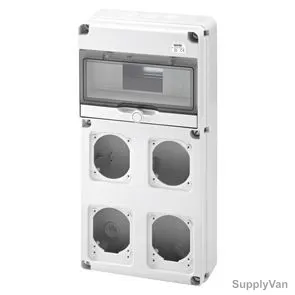Gewiss Distribution Board, GW68003N, IP65, c/w 4 Flanges, 10 Modules