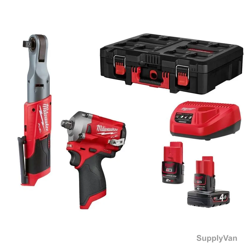 Milwaukee Cordless Tool Set, M12FPP2AV-422P, Fuel, 12V