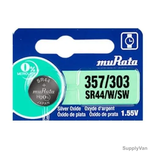 Murata 357/303 Silver Oxide Button Cell, SR44, 1.55V, 150mAh — image 1