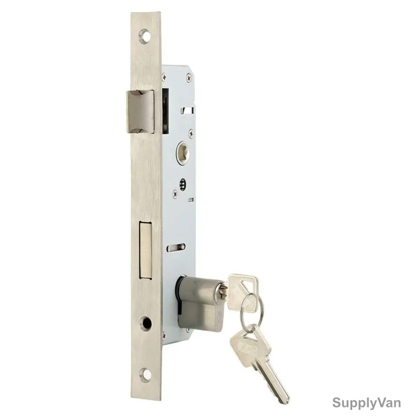 ACS Door Lock Body With Both Side Key Cylinder, 308560CYL-LXL, Stainless Steel, Silver