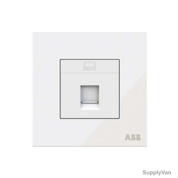 ABB Data Socket, AM33344-WG, Millenium, 1 Gang, RJ45, Cat 5e, White Glass — image 1