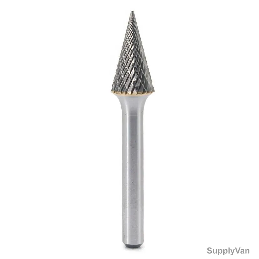 Cone Pencil Grinder Bit, Stainless Steel, 12MM Head Dia, Silver