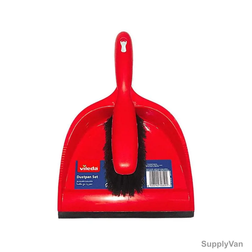 Vileda Dustpan With Brush, Red/Black — image 1