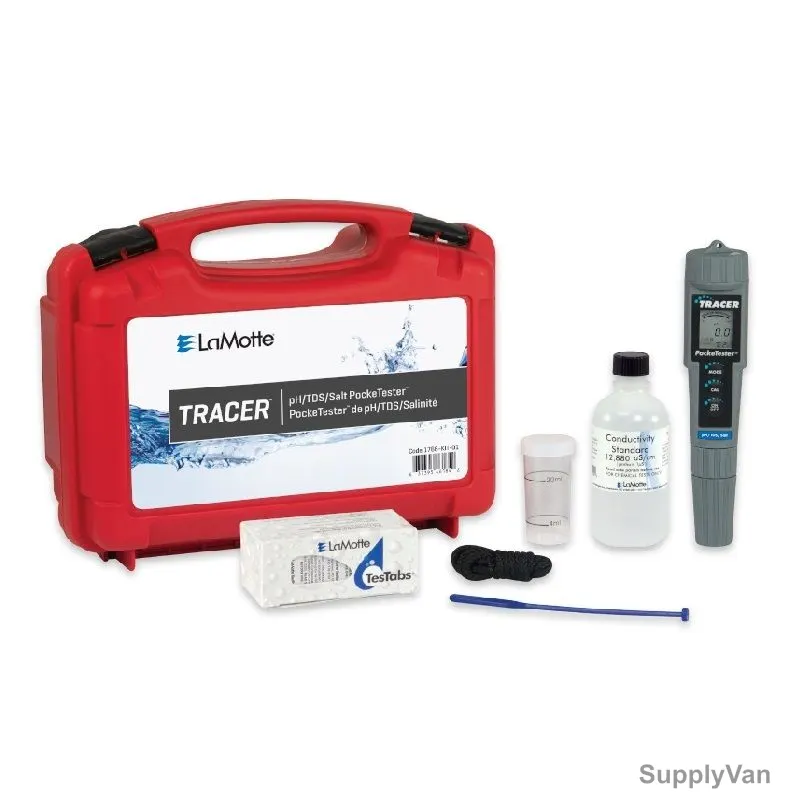 Lamotte pH/Salt/TDS/Temp Tracer PockeTester, 1766-KIT-01, 0 to 14.00 pH, 0 to 65 Deg.C — image 1