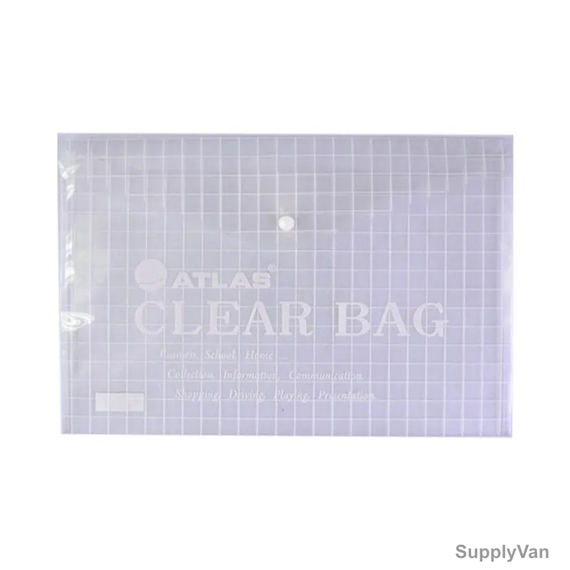 Atlas Document Bag, F10008, FS, Clear, 12 Pcs/Pack