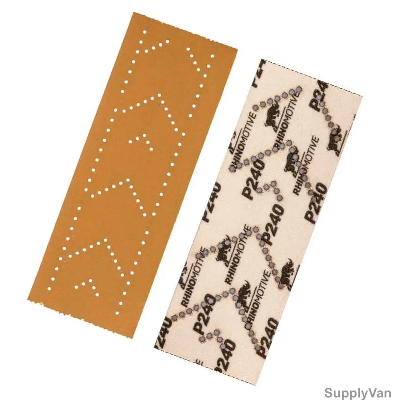 Rhinomotive Multi-Purpose Abrasive Sheet, R1518, 70MM x 198MM, P240, Gold, 55 Pcs/Box — image 1