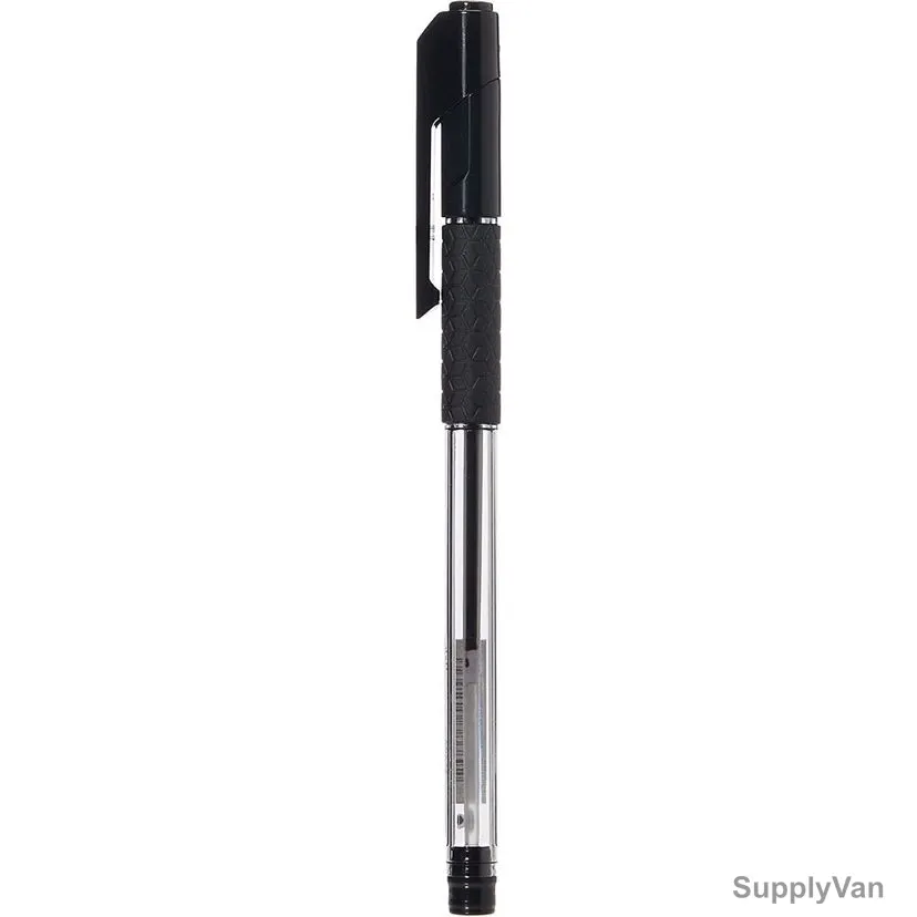 Deli Ball Point Pen With Low Viscosity Ink, EQ01520, 0.5MM, Black, 12 Pcs/Pack