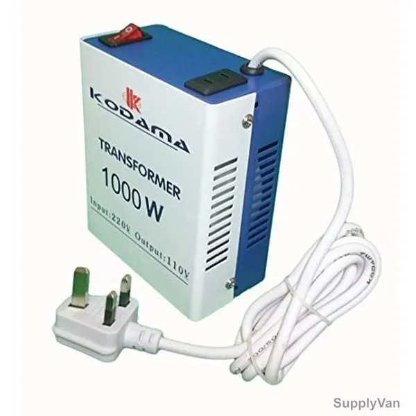 Kodama Transformer Power Converter, KT1000W, 220-110V, Blue and White