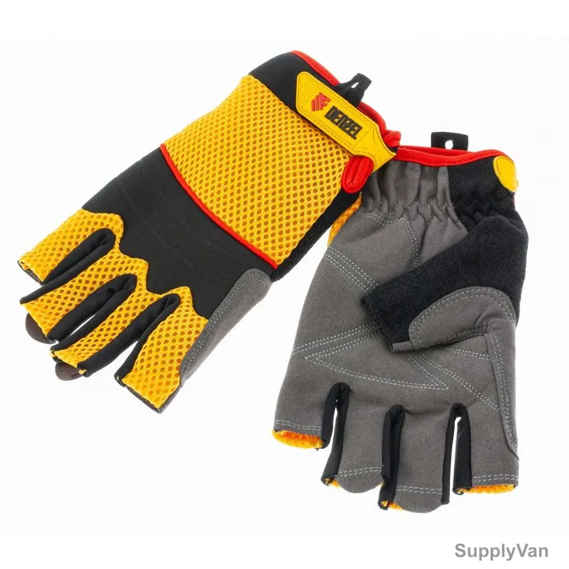 Denzel Fingerless All Purpose Work Gloves, 7790316, Large, Yellow/Black — image 1