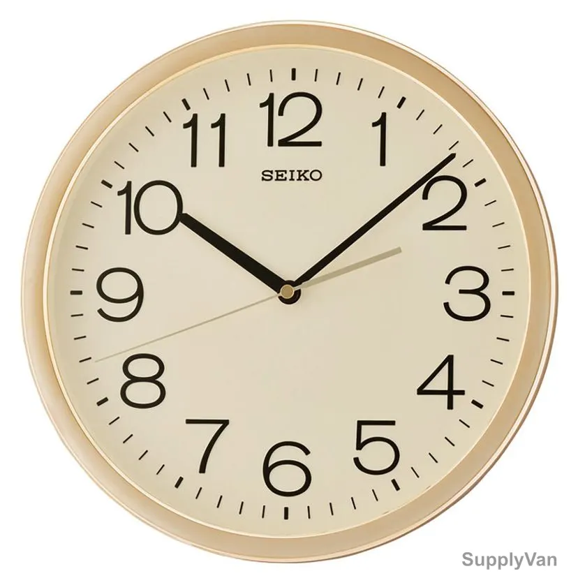 Seiko Analog Wall Clock, QXA014A, Plastic, 31.1 x 3.9CM, Gold