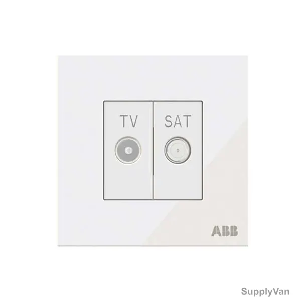 ABB TV and SAT Socket, AM31344-WG, Millenium, 1 Gang, White Glass