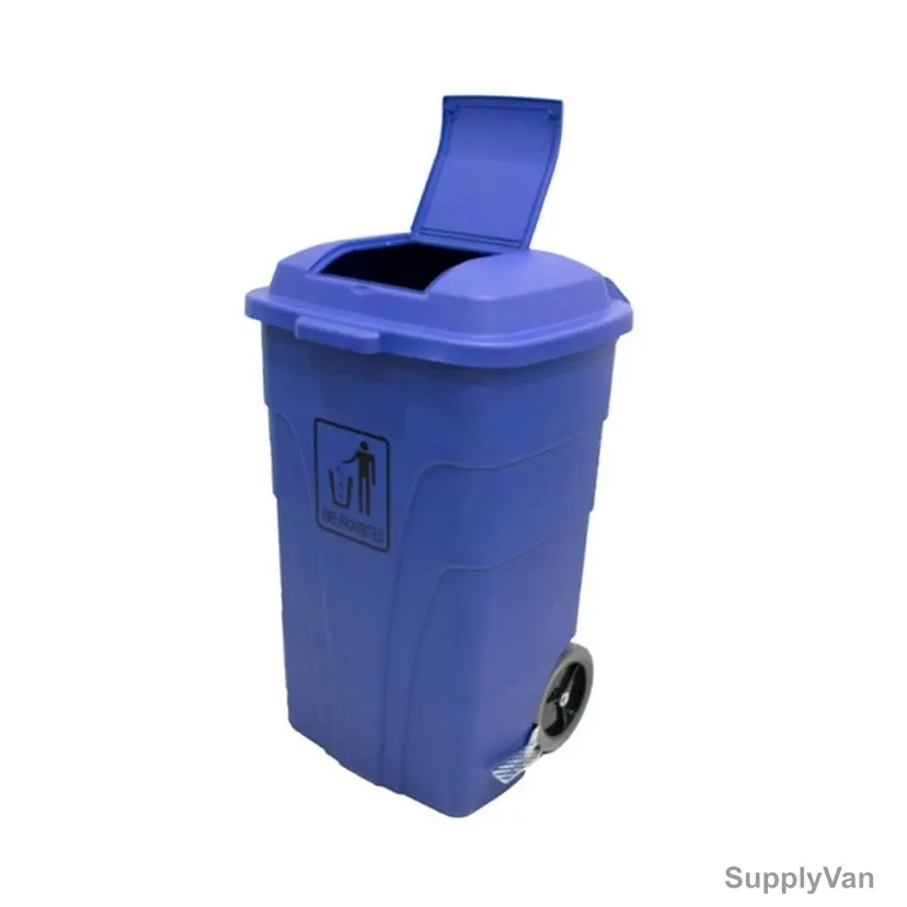 Akc Garbage Bin With Side Pedal, GC01B-120, Plastic, 120 Ltrs, Blue