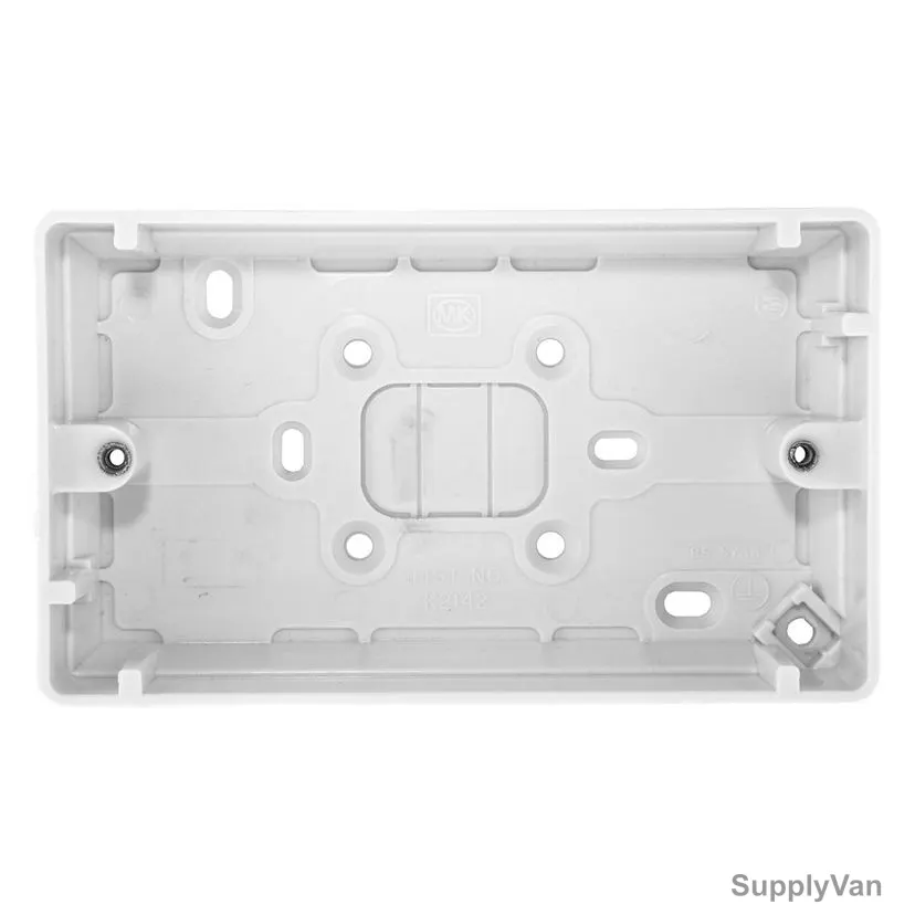Mk Surface Mounted Pattress Box, K2142WHI, Logic Plus, Thermoset Plastic, 2 Gang, White