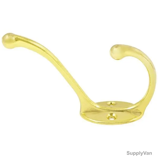 Metal Hat And Coat Hook Wall Hanger, 2 Inch, Gold
