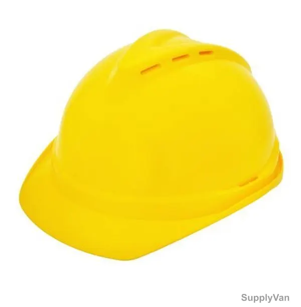 Ameriza Safety Ventilated Helmet With Ratchet Suspension, A518240920, Yellow, Free Size
