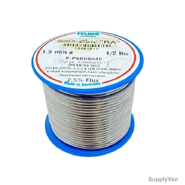 Felder Soft Soldering Wire, 18401517, Iso-Core RA, 1.5MM Dia, 227GM