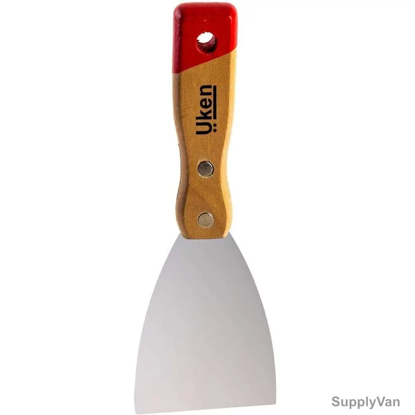 Uken Scrapper With Wooden Handle, U1208, Steel, 6 Inch