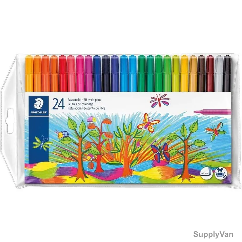 Staedtler Fiber Tip Pen Set, ST-325-WP24, Assorted Colors, 24 Pcs/Set