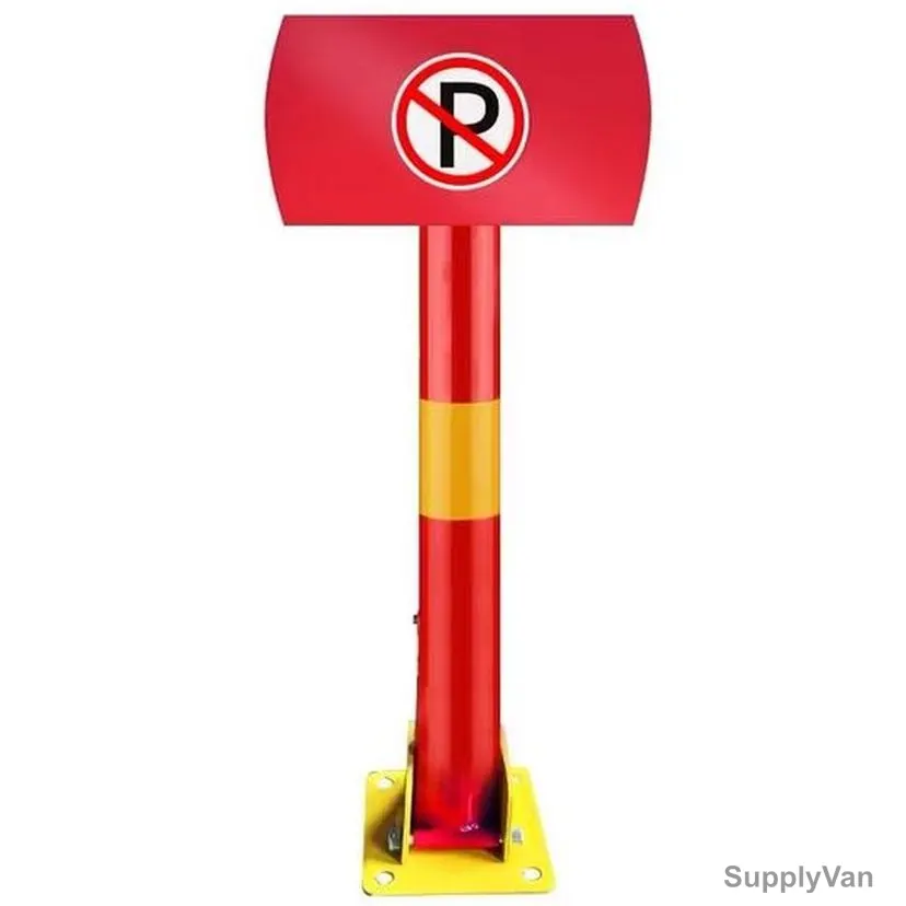 Parking Pole With Key Lock System, 60MM Dia x 750MM Height, Red — image 1