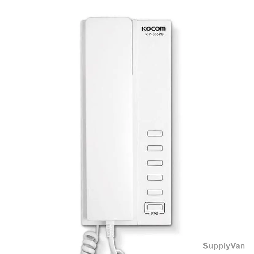Kocom 5 Channel Multiple Interphone, KIP-605PG, 1.7W, 24VDC, 1.2A, White
