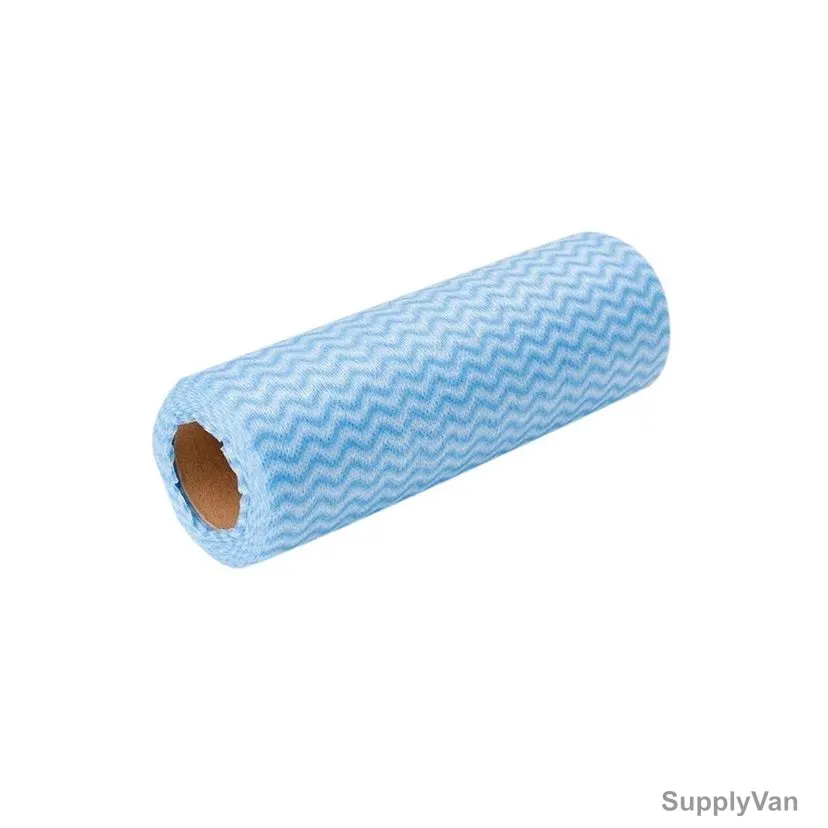 Heavy Duty Disposable Cleaning Wipes Roll, JC03B, 50 Sheets, 30CM Width x 33CM Length, Blue