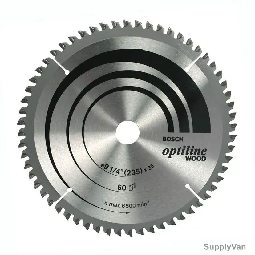 Bosch Wood Circular Saw Blade, 2608640895, TCT, 60T, 35MM Bore Dia x 235MM Dia, 5 Pcs/Pack