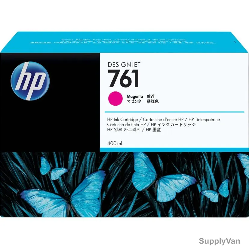 HP DesignJet Ink Cartridge, CM993A, 761, 400ML, Magenta